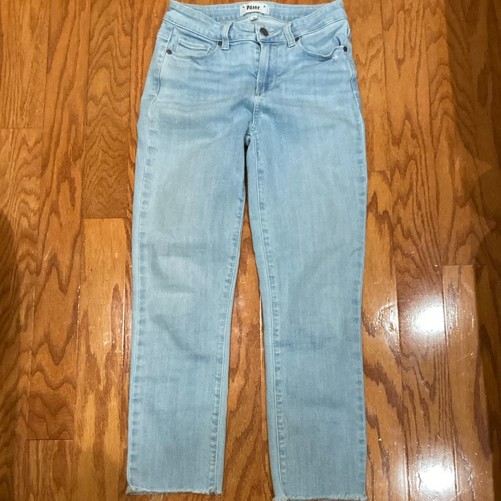 PAIGE Blue Cropped Ankle Jeans